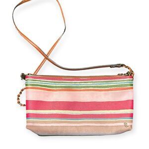 ELLIOTT LUCCA Multicolor Striped Leather Crossbody Bag